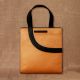 Handcrafted Peach Dark Chocolate Handbag Leather Modern